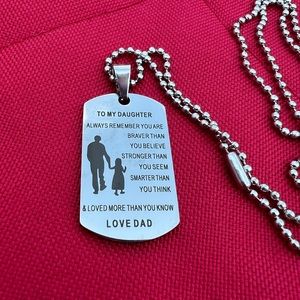 To my daughter love dad dog tag necklace NWT new gift